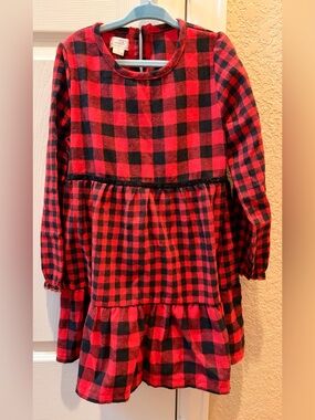 Mud Pie Red and Black Plaid Dress